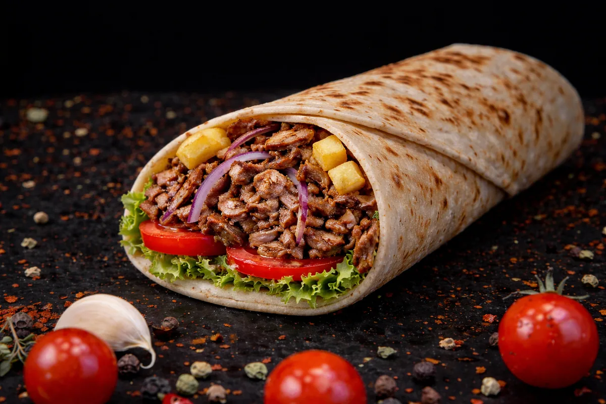Beef doner wrap